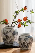 花瓶 染付 磁器 チャイナテイスト 上品 リビング インテリア 生け花