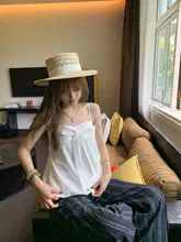 リボンデザインのノースリーブブラウス【夏用・韓国風】