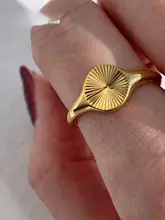 シンプルでおしゃれなステンレス製リング【個性的なデザイン・18Kゴールドメッキ】