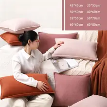 高級感ある赤いソファ用クッションカバー【取り外し可能・コーデュロイ】