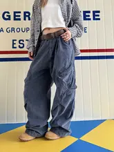 ユーズド風ワイドストレート工装パンツ【多ポケット・ユニセックス・ストリートスタイル】（セットアップ対応）
