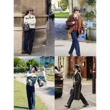 実用的なレトロスタイル ストレートデニムパンツ【スリムフィット・ミニカーブデザイン】