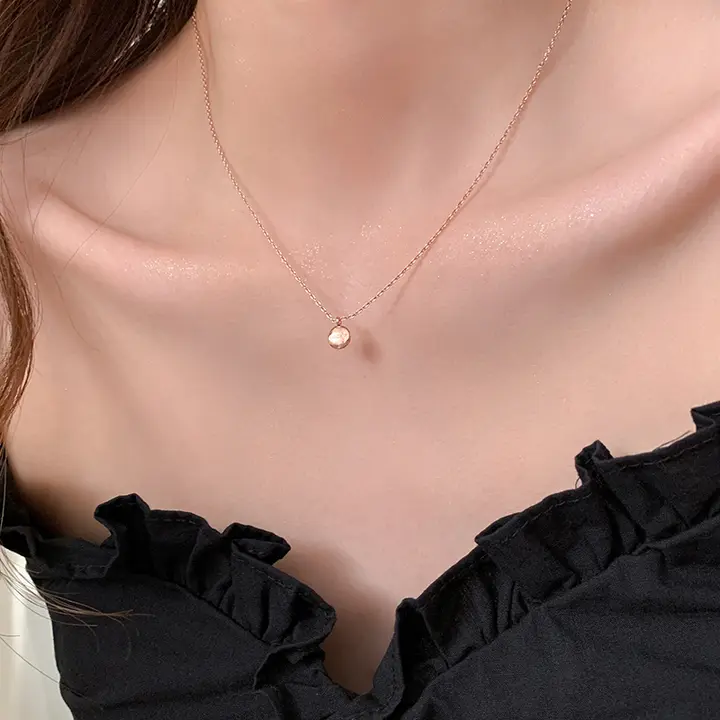 Lucky 豆豆ネックレス【シンプルデザイン・ロックボーンチェーン】
