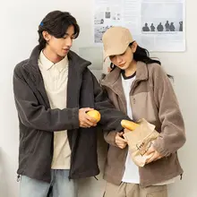 極上の柔らかさの羊羔絨ジャケット【秋冬・フリース・立ち襟・メンズ・ゆったりサイズ】