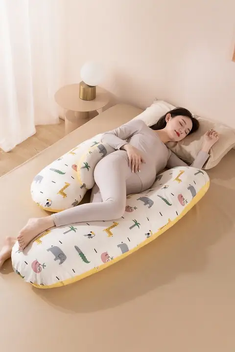 妊婦用U型抱き枕【腰サポート・側寝対応・腹部サポート】