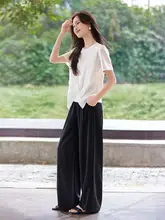 捻りデザインのカジュアルTシャツ【夏用・日常・多用途】（セットアップ対応）