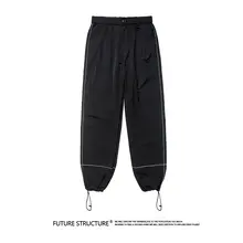 パンツ 夏 メンズ レディース 3M反射ストライプ ひも付き ジョガーパンツ ストレート ゆったり