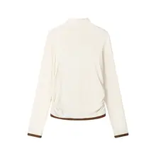 デザインが際立つ ハイネック秋冬用ニットTシャツ【韓国風・レイヤードデザイン】（セットアップ対応）