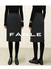 FANLE STUDIOS 春用ラメウールハイウエストミディスカート【スリム効果・気品のあるデザイン】