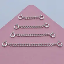 925銀製 ダブルフック延長チェーン【ハンドメイド用 DIY アクセサリー】