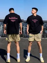 スタイリッシュなピンク柄半袖Tシャツ【メンズ・コットン・シンプルデザイン】