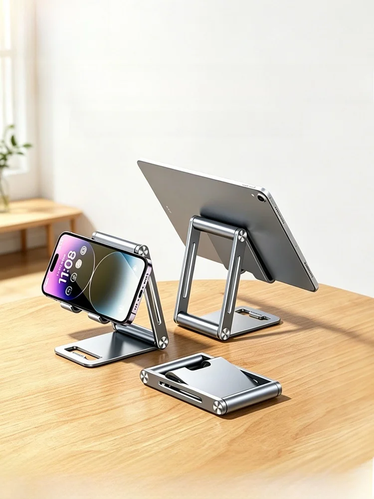 アルミ合金製折りたたみ式スマートフォンスタンド：撮影対応の安定性と多様なシーンでの活用