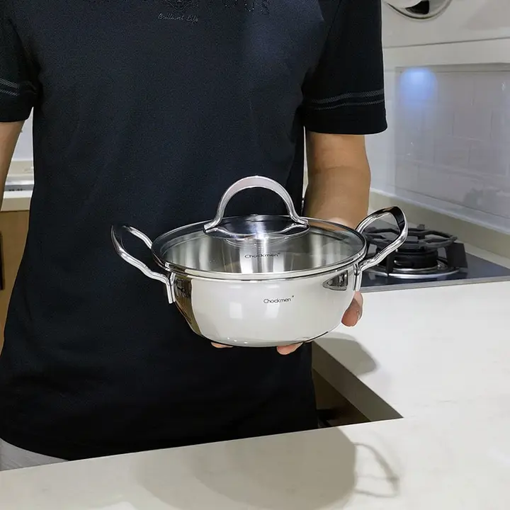 18cm ステンレス ダブルハンド ミルクパン フライ や 煮込み 用 多用途鍋 一人分