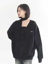 万有引力博物館 無地カーディガン【春秋用・ゆったり・長袖ニット】
