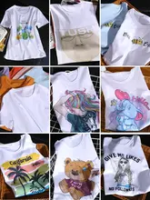 デジタルプリントの涼しげな白色Tシャツ【シルクコットン・フィットデザイン・短袖】