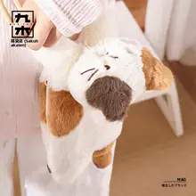 可愛いチーズ猫デザインの斜め掛けバック【毛糸のような柔らかさ・肩掛けタイプ】