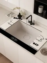 インス風 ピンクキッチン カウンタードレイニングマット【水切り・滑り止め・デザイン】