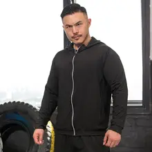 大きいサイズ メンズ フード付き ランニングジャケット【速乾・ゆったりフィット・長袖・バスケット  ボール用】