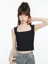 春用 レディース ブラ内蔵厚肩ストラップタンクトップ【ノースリーブ・美しい背面デザイン・外着可能】