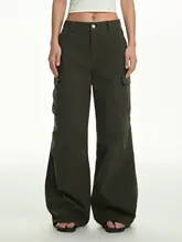 アメリカンビンテージ風のワイドストレート作業パンツ【カジュアル・春秋用】（セットアップ対応）