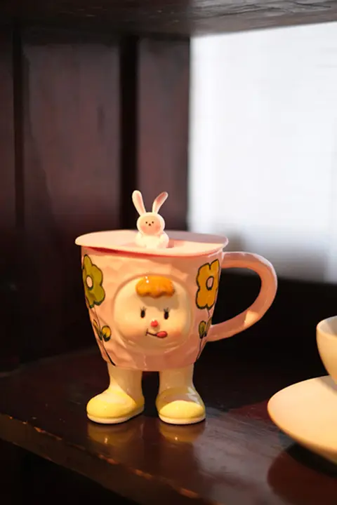 JOJO'S L. PD.タイプ 可愛いデザインのマグカップ【コーヒー・ミルク用・釉下彩】