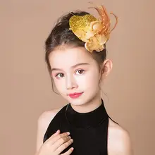 ヘアアクセサリー キッズ ガールズ ゴールド スパンコール ミニハット カチューシャ ヘアクリップ フォーマル ドレス 発表会 コンサート