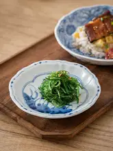 青花瓷製 小 皿【日本製・家庭用・陶器】