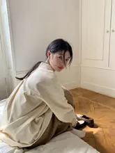 レトロカジュアルなブルーシャツ【長袖・秋用・タイプ】（セットアップ対応）