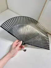ヴィンテージスタイル折り扇子【シルク・半透明デザイン・舞踊用】