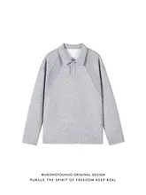 長袖Tシャツ メンズ ポロカラー パッチワーク 無地 アメカジ ヴィンテージ ストリート 着回し 秋