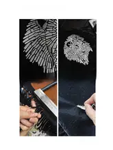 ロックデザインライオン刺繍入り ブラックフリンジショルダーバッグ【大容量・バイクスタイル・個性的】