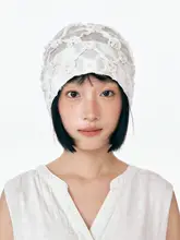 春夏用 フラワーレース付きパーカーキャップ【女性用・デザイン性・スイートスタイル】（セットアップ対応）