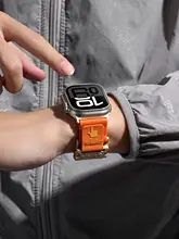 Apple Watch用 バンド メンズ ナイロン 編み込み マグネット式 面ファスナー 通気性 スポーツ