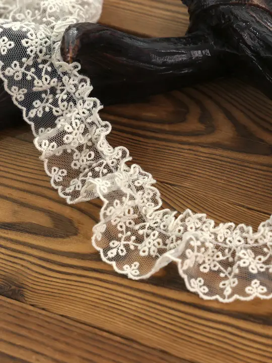 チュールレース 刺繍 フリル 飾り縁 手芸材料 DIYパーツ 服飾材料 ハンドメイド 「JZ」