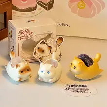 クリスタル製の猫型デスクトップ飾り【オフィス用・効果・ギフト】