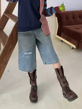 スタイリッシュなヴィンテージ風デニムクロップドパンツ【レディース・春夏用】