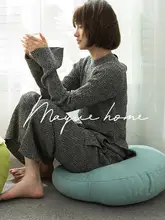M.Life 北欧スタイル円形クッション【コットンリネン・厚手・バルコニーや窓際用】
