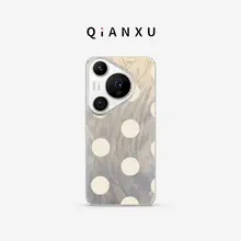 浅煦QX スマホケース【Huawei Pura 70 対応・羽織り生地・ドット柄・高品質・ストラップ付き】