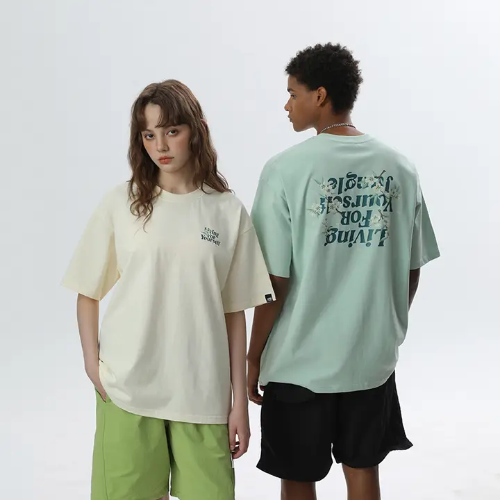 オリジナルデザインロゴ入りショートスリーブTシャツ【カップル・男女兼用・コットン】