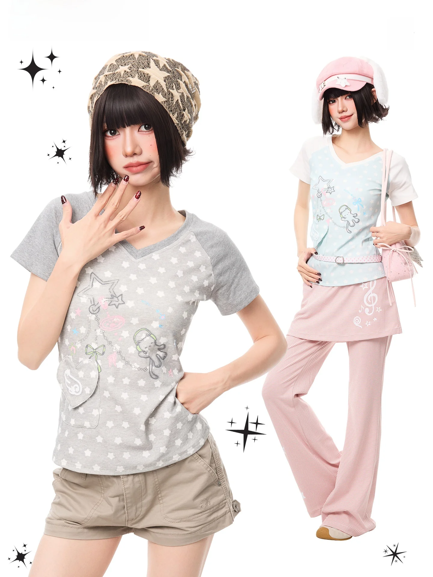 かわいいファッションをどう選ぶ？星柄猫プリントTシャツが夏の日常を彩る理由