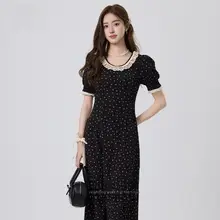 洗練されたデザイン！フラワープリントの夏用ロングドレス【エレガント・シフォン風・袖なし】