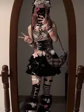 立体的なリボンデザインが特徴のフレアスカート【ブラック・Aライン】