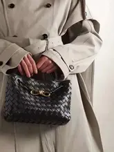 羊皮製ハンドメイド編み込みショルダーバッグ【バタフライリボン・トートバッグ】
