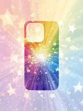 スマホケース キラキラ レインボー 光沢フィルム 多機種対応 iPhone Android おしゃれ