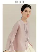 新中式デザインの麻製上着【春秋用・盤扣付き・禅テイスト】