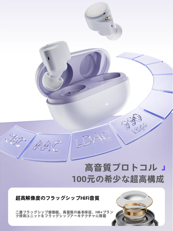 完全ワイヤレスイヤホン Bluetooth ノイズキャンセリング カナル型 長時間バッテリー 瑠璃MK2