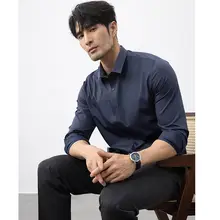 シンプルで洗練されたデザイン！黒の長袖スリムシャツ【ビジネス・カジュアル対応】