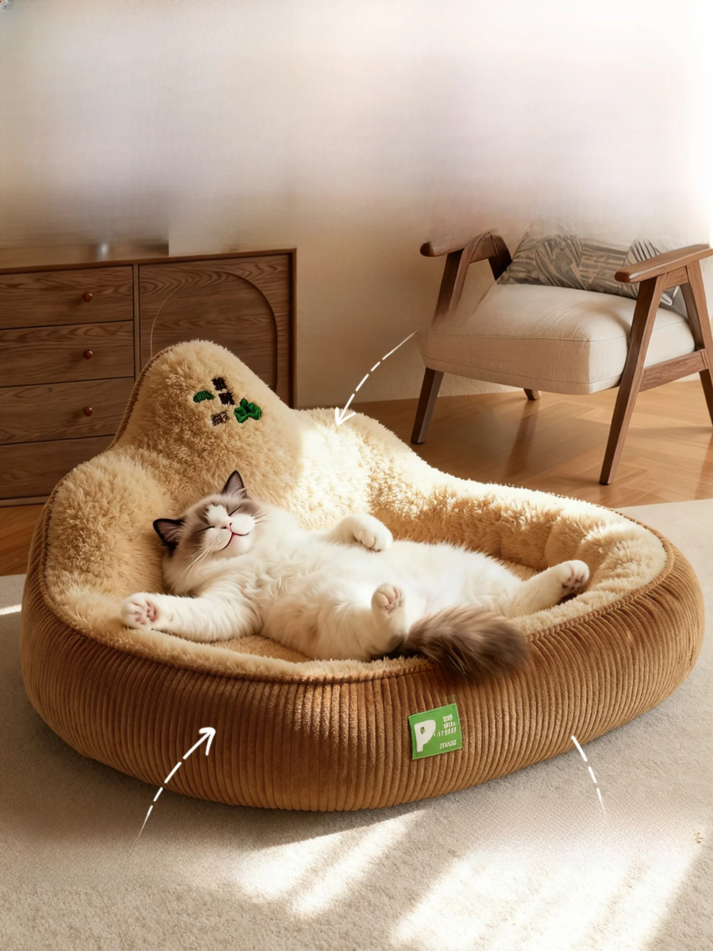 季節を問わず使える猫用ベッド yfk148：冬の暖かさと安全性を実現