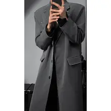 上質感ある膝下ロングトレンチコート【男性用・オーバーサイズ・春用】