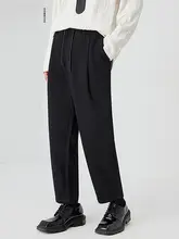 カジュアルパンツ メンズ アンクルパンツ ドローコード シンプル ルーズ ブラック 秋